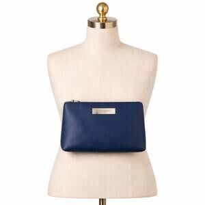 Salvatore Ferragamo Parfums Navy Cosmetic Travel Pouch Air India EUC